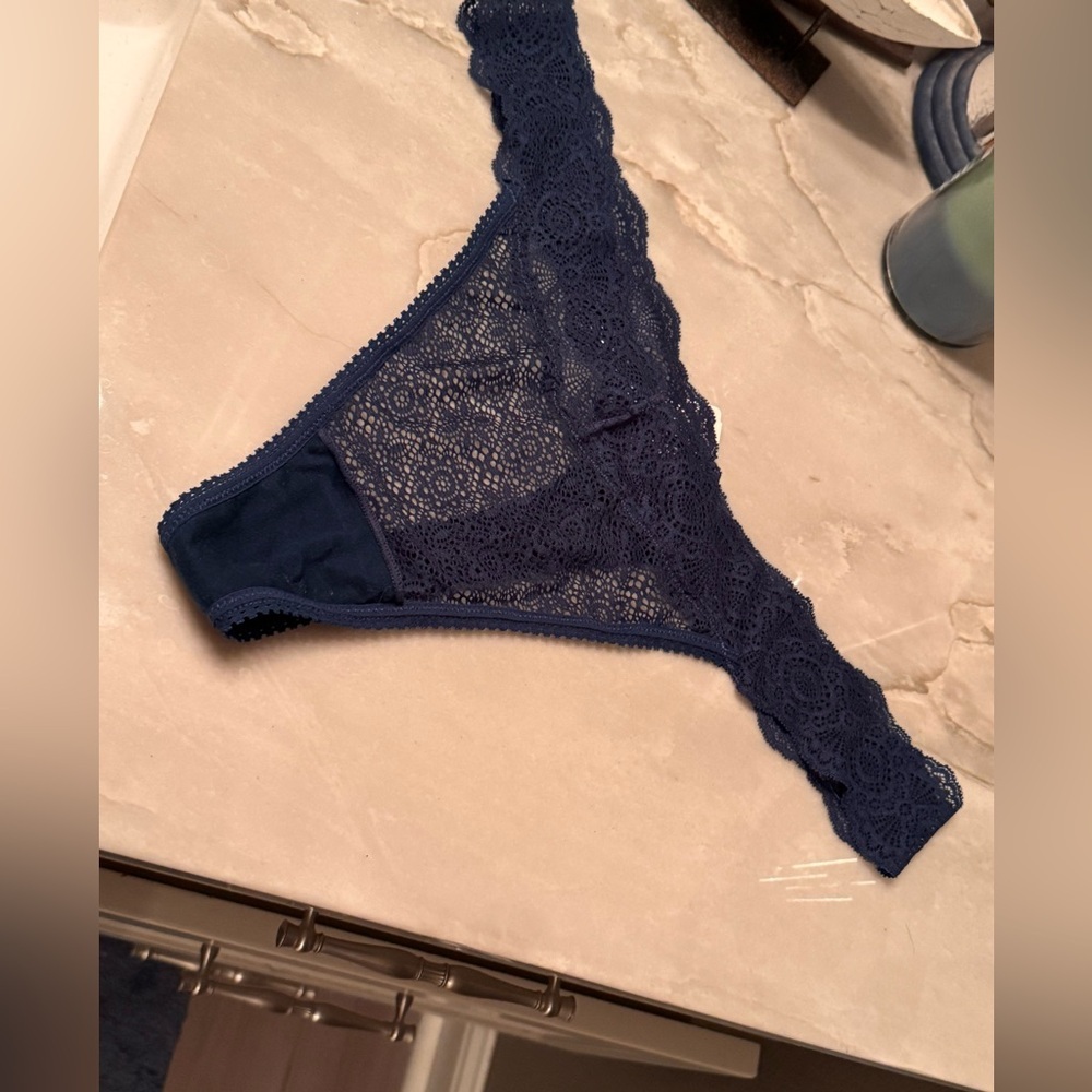 Soma Lace Trim Navy Blue Women's Intimate XL